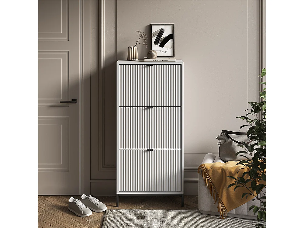 Benne à chaussures blanc 60x24x130 eliza