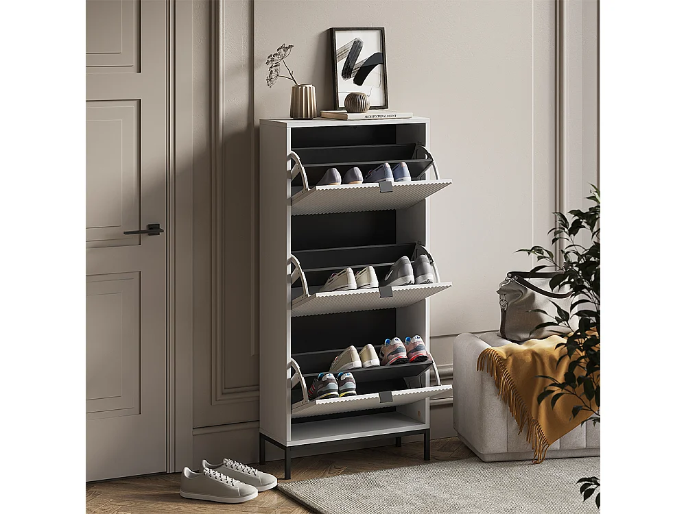Benne à chaussures blanc 60x24x130 eliza