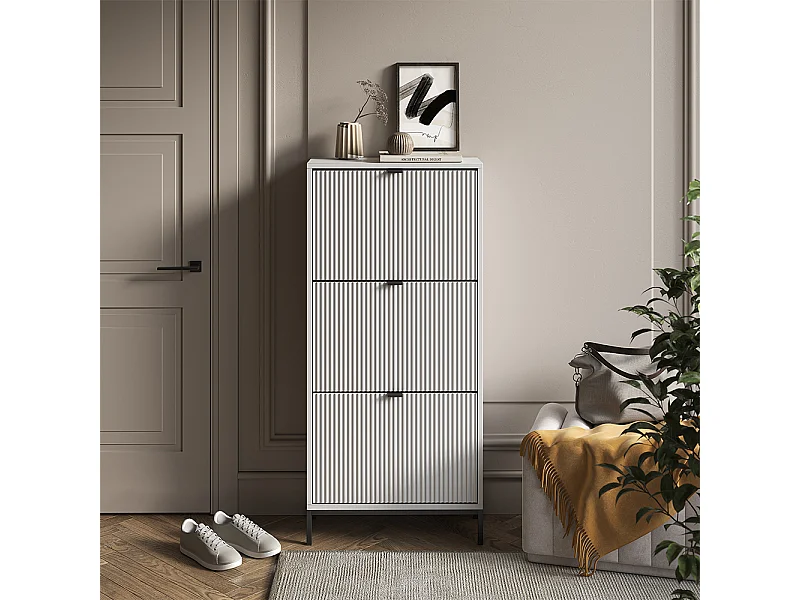 Schuhkipper weiß 60x24x130 eliza