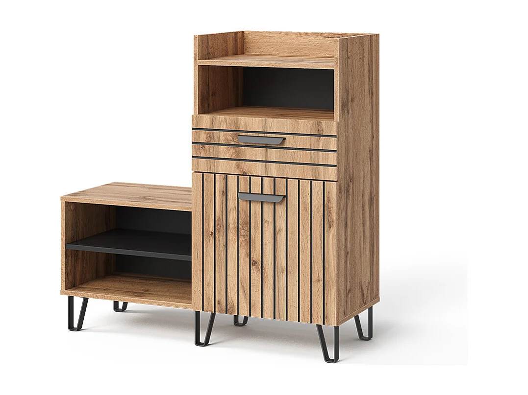 Armoire à chaussures chêne wotan 100x38x100 amber