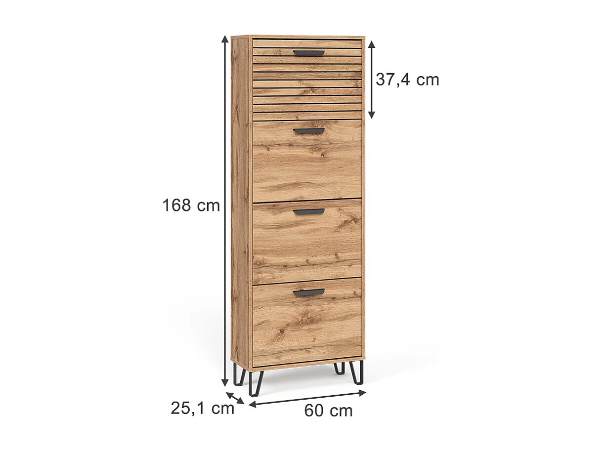 Shoe tipper oak wotan 60x25.1x168 amber