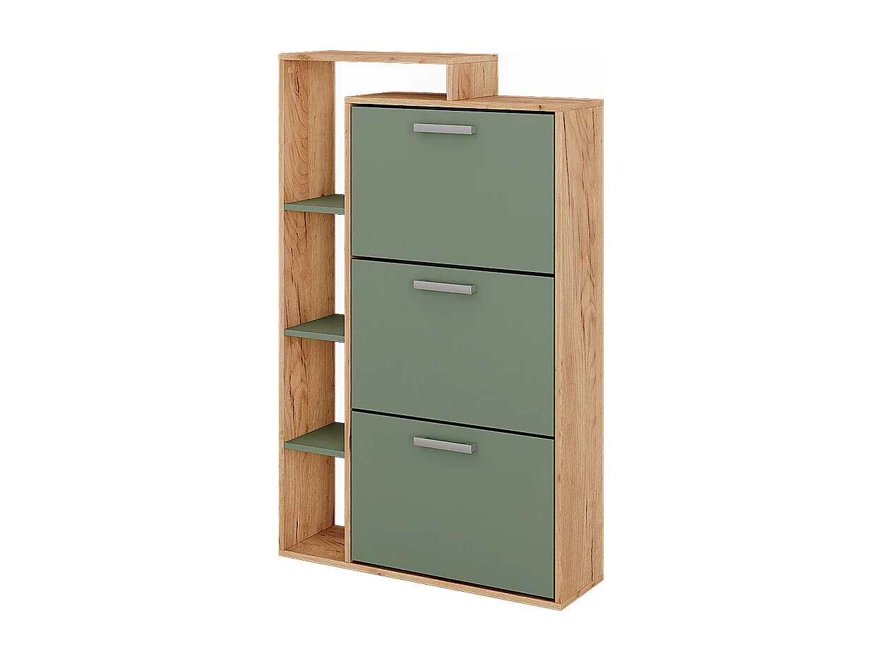 Schuhkipper goldkraft eiche/grün 80x24.2x128.3 orlando