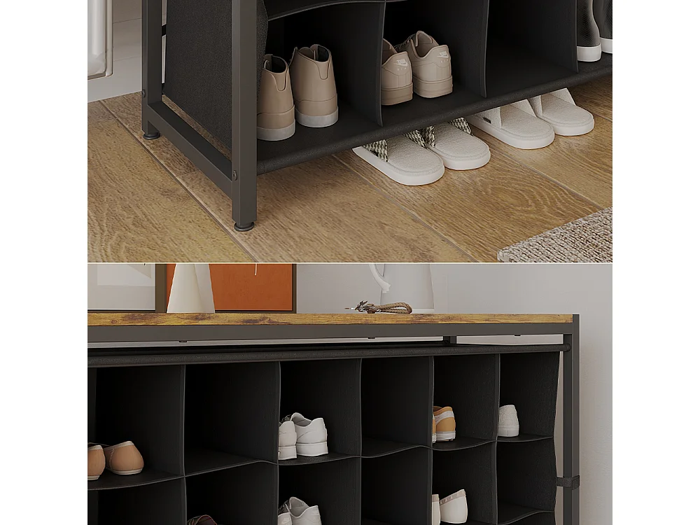 Armoire à chaussures chêne rustique 100x30x54.5 fyrk