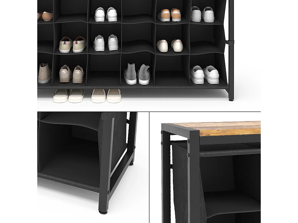 Armoire à chaussures chêne rustique 100x30x54.5 fyrk