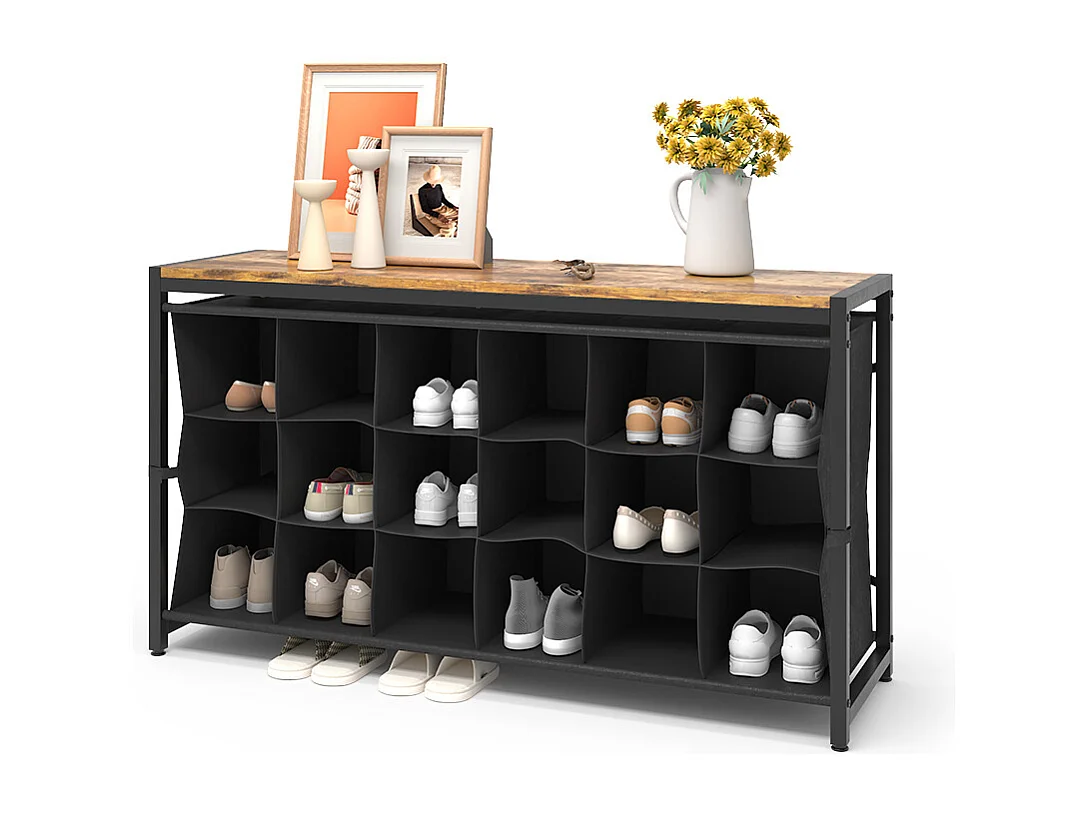 Armoire à chaussures chêne rustique 100x30x54.5 fyrk