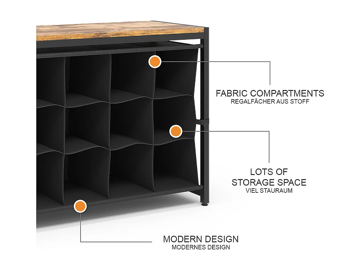 Armoire à chaussures chêne rustique 100x30x54.5 fyrk