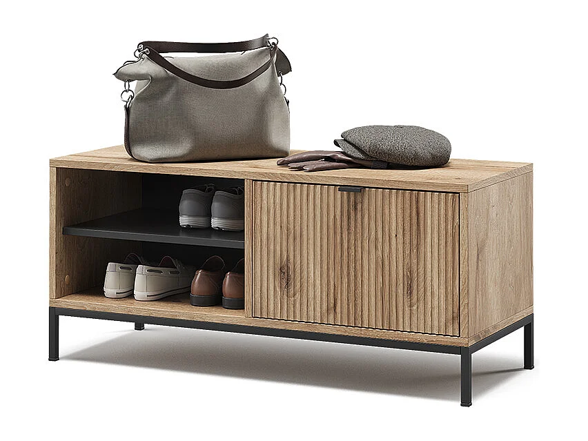 Banc pour chaussures chêne viking 100x40x45 eliza