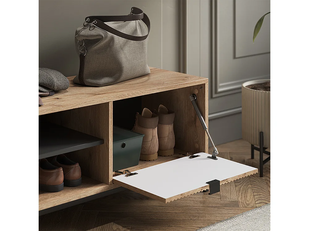 Banc pour chaussures chêne viking 100x40x45 eliza