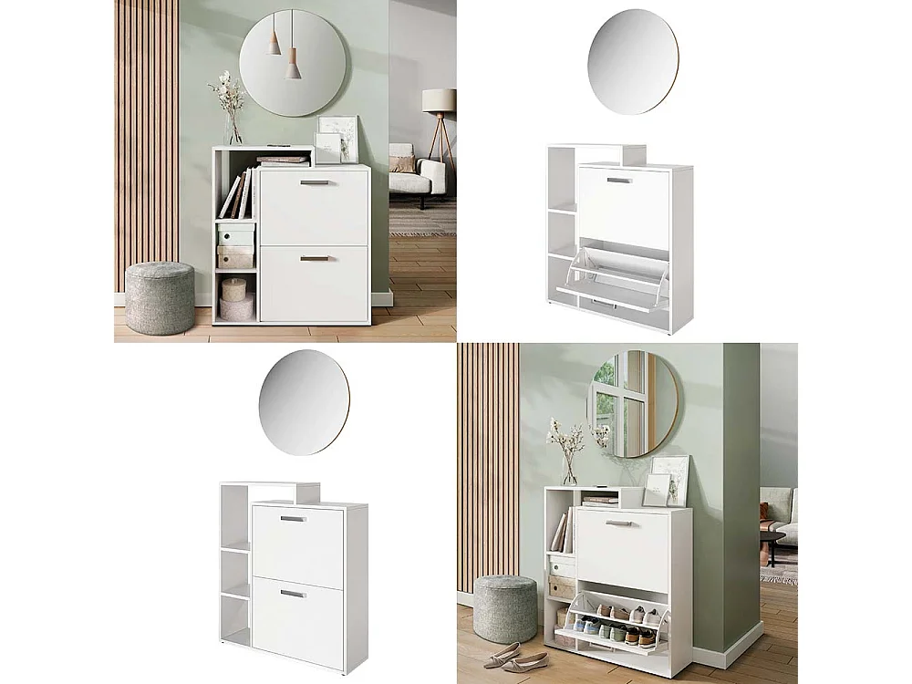 Schuhkipper weiß 80x25x90 orlando