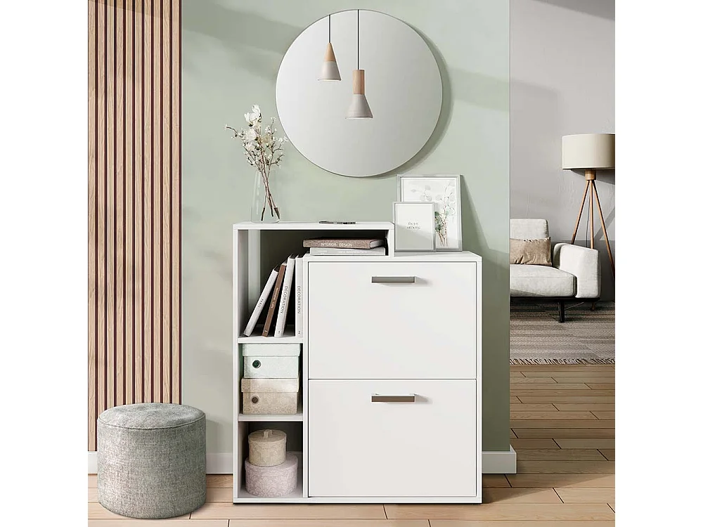 Meuble à chaussure blanc 80x25x90 orlando