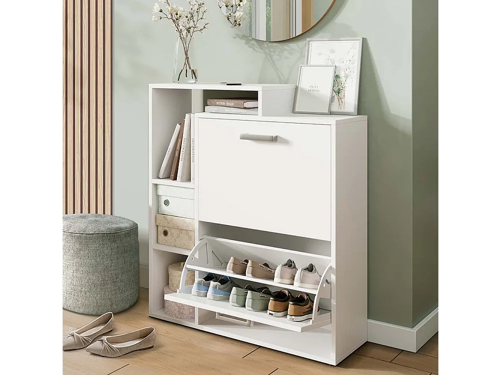 Meuble à chaussure blanc 80x25x90 orlando