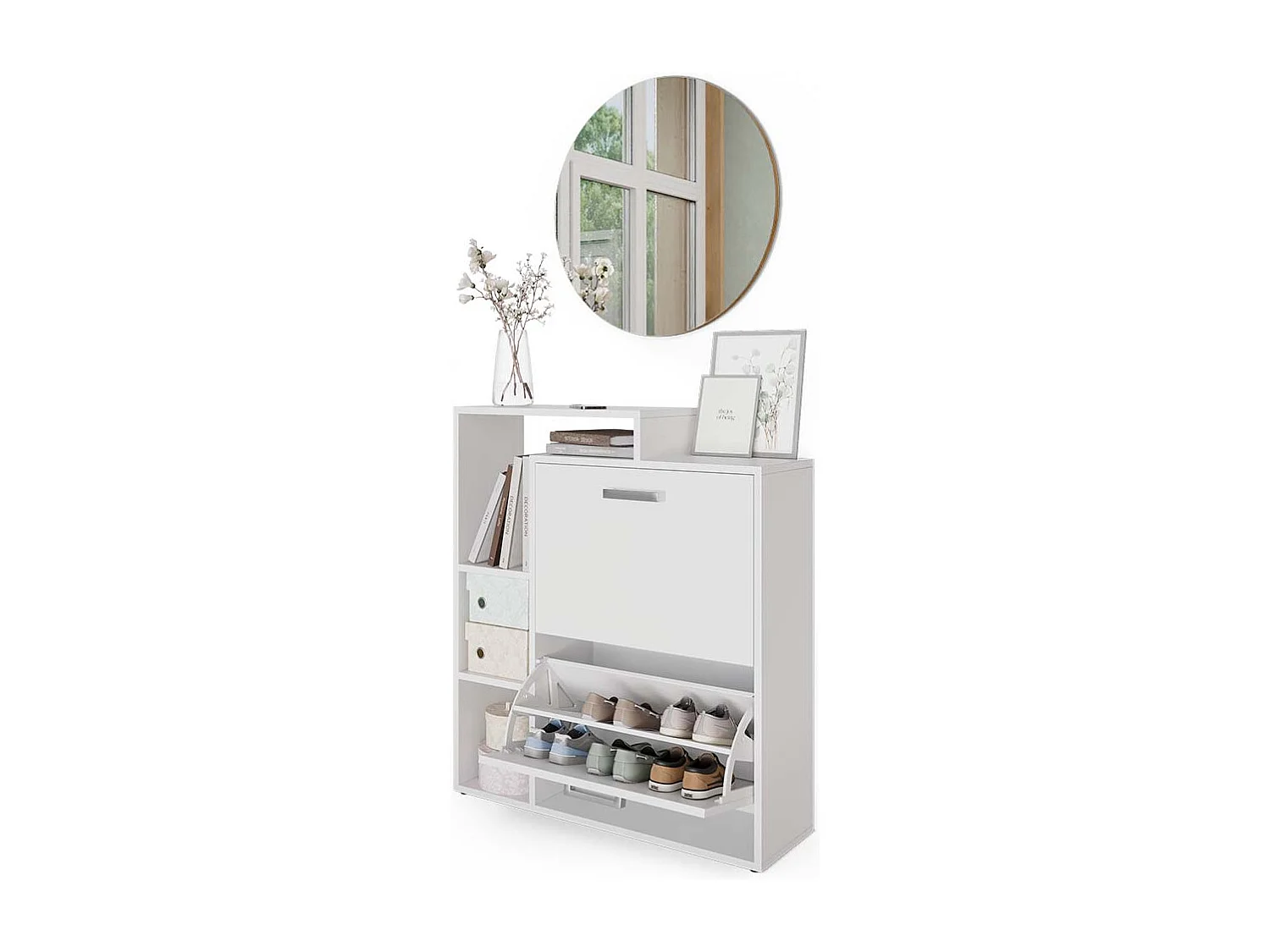 Meuble à chaussure blanc 80x25x90 orlando