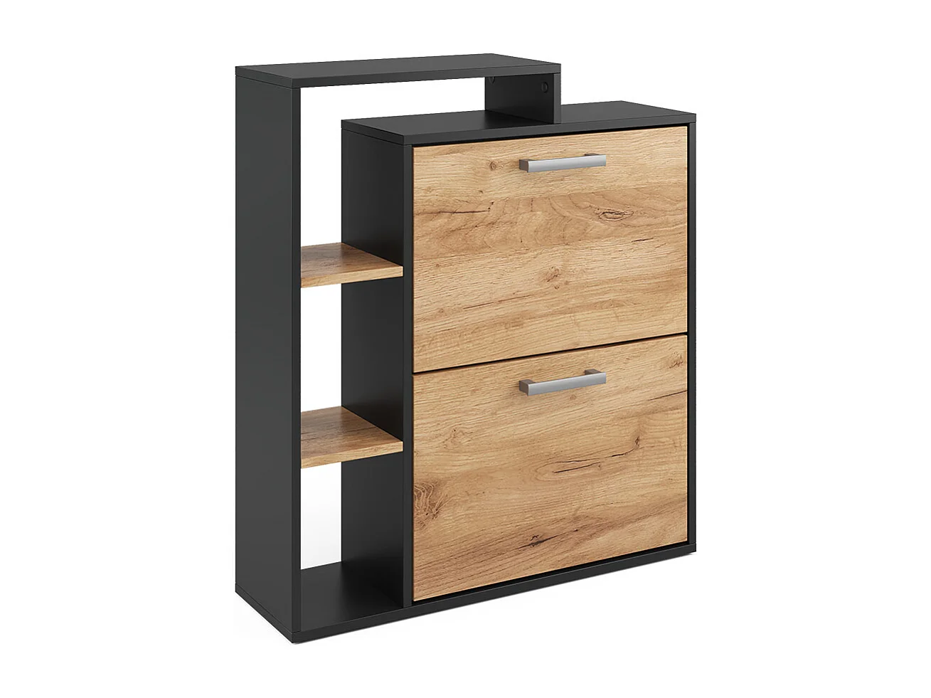 Meuble à chaussure chêne doré/anthracite 24.5x80x90 orlando