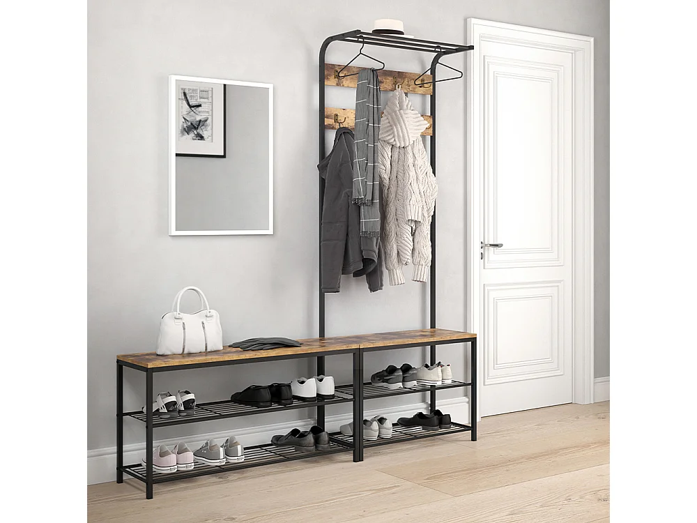 Banc pour chaussures bois antique 100x30x51.5 fyrk