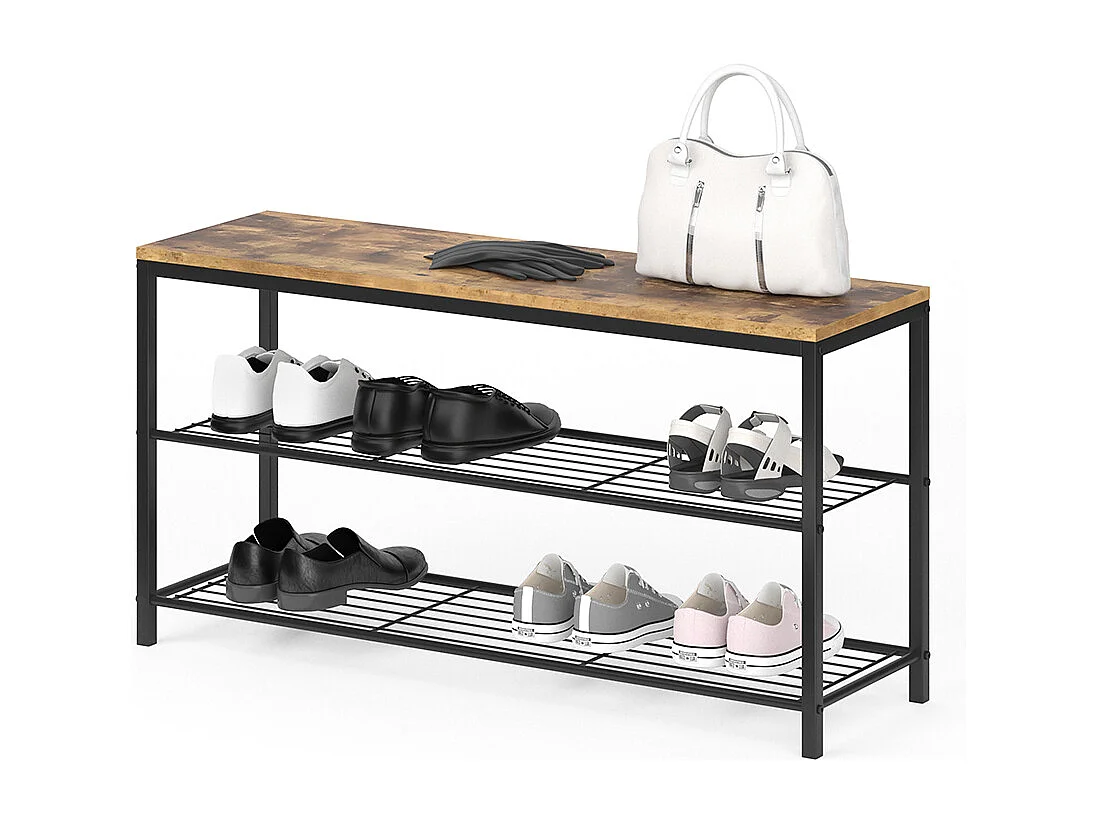 Banc pour chaussures bois antique 100x30x51.5 fyrk