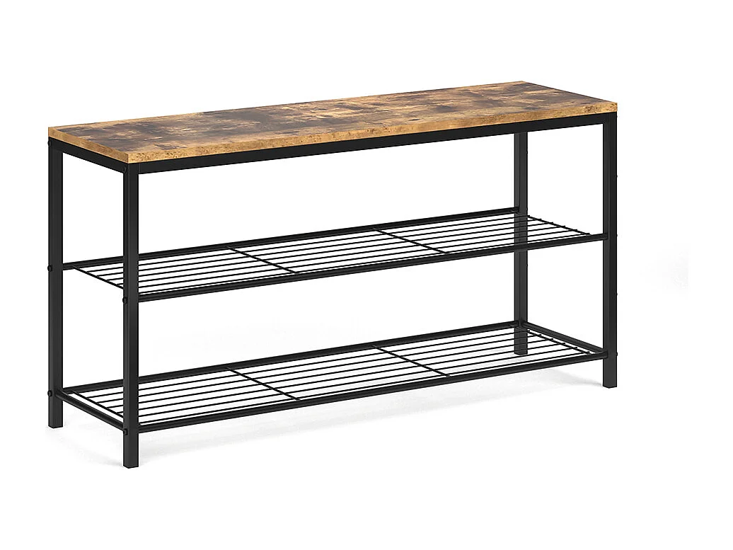Shoe bench antique wood 100x30x51.5 fyrk
