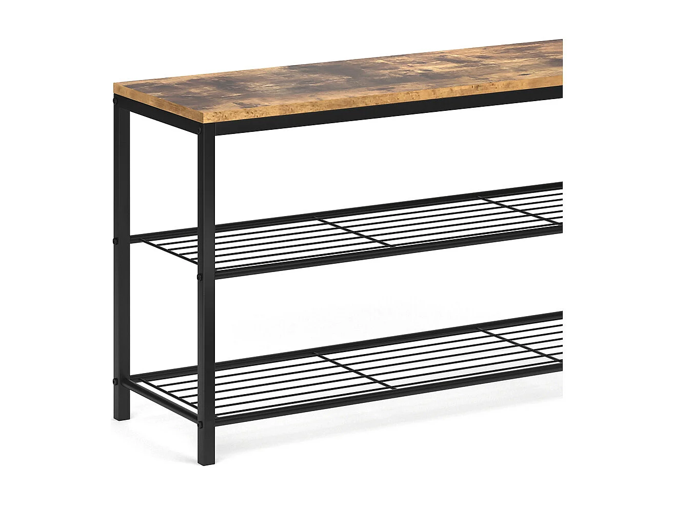 Shoe bench antique wood 100x30x51.5 fyrk
