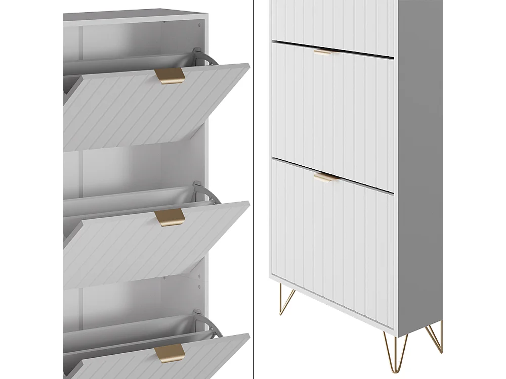 Schuhschrank weiß 60x23.5x166.7 helge