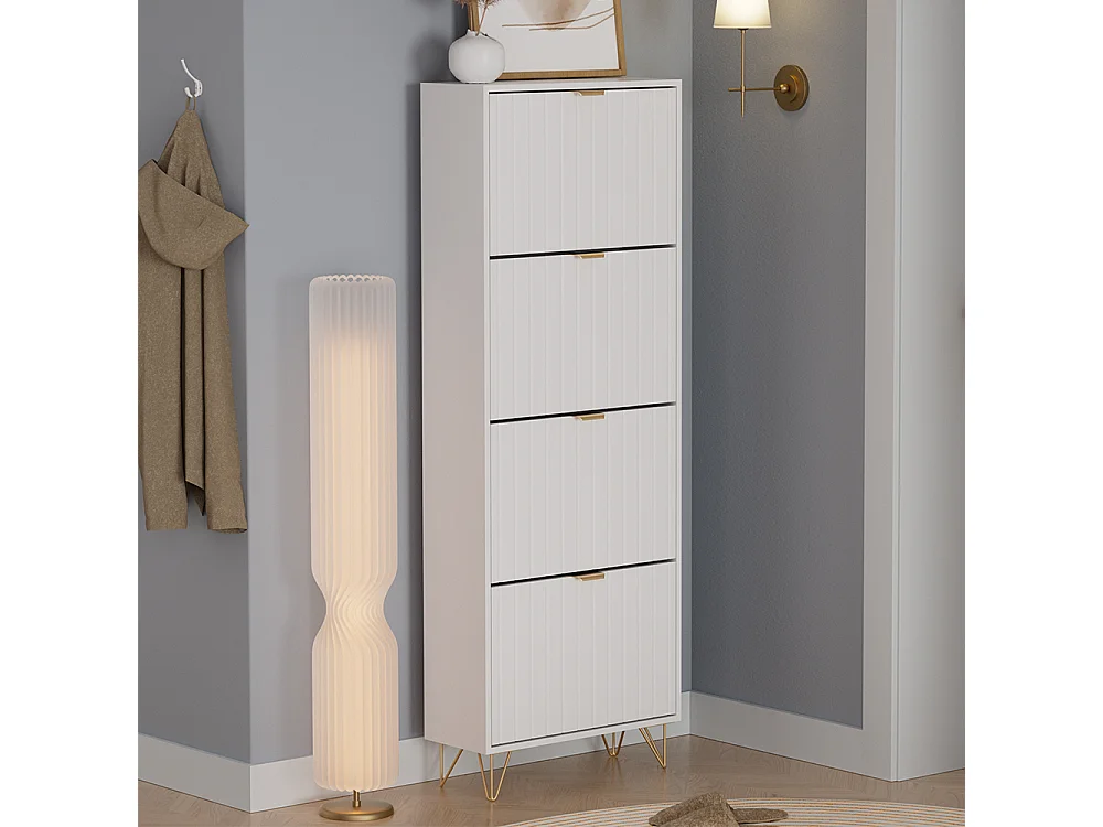 Armoire à chaussures blanc 60x23.5x166.7 helge