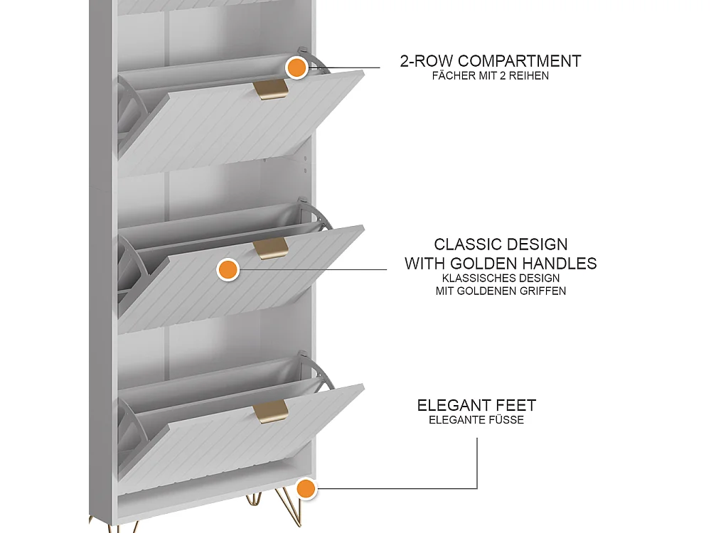 Armoire à chaussures blanc 60x23.5x166.7 helge