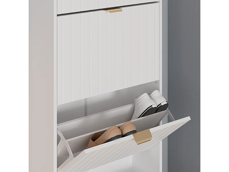 Armadio per le scarpe bianco 60x23.5x166.7 helge