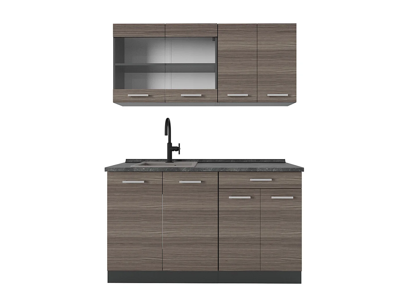 Cocina versátil gris noble/antracita 140x60x81.6 r-line