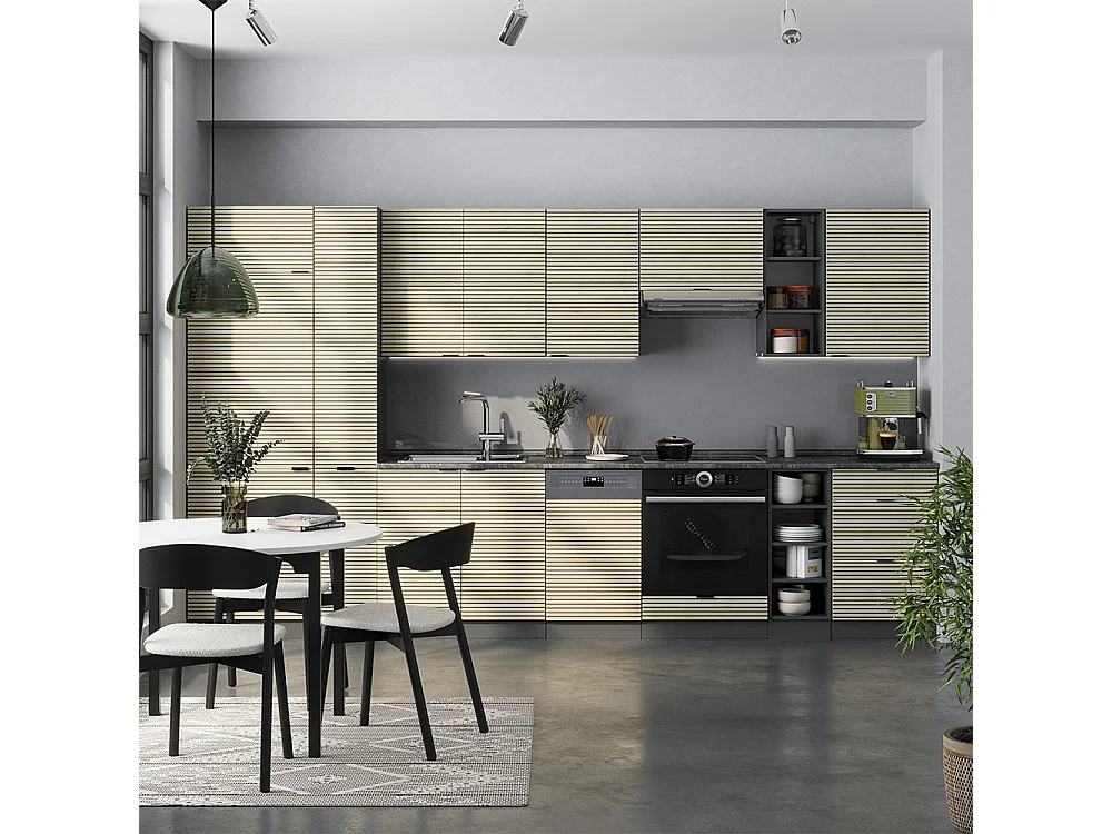 Mueble de cocina panel de roble/antracita 355x46x81.6 fame-line