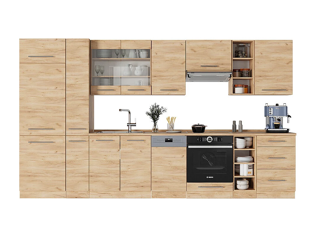 Cuisine chêne de force doré 355x46x81.6 fame-line