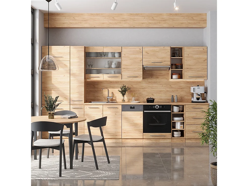 Køkkenrække gold power oak 355x46x81.6 fame-line