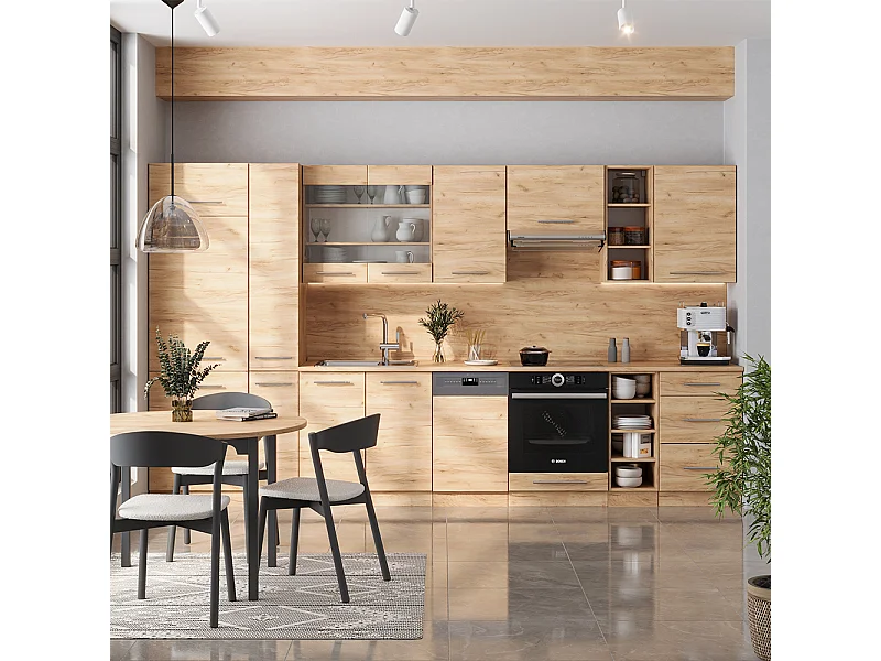 Cucina componibile quercia dorata 355x46x81.6 fame-line