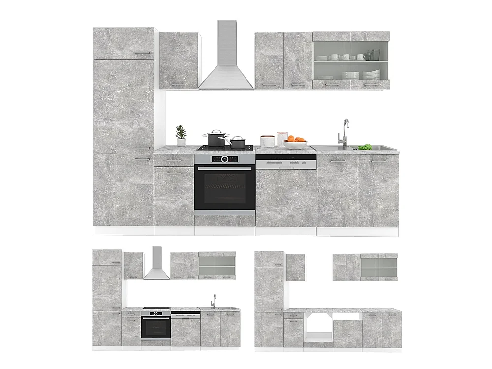 Cuisine béton 300x60x81.6 r-line
