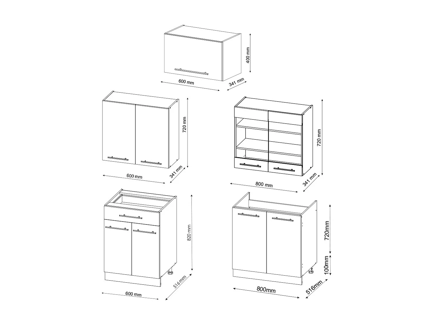 Cuisine vert-or landhaus/blanc 200x60x81.6 fame-line