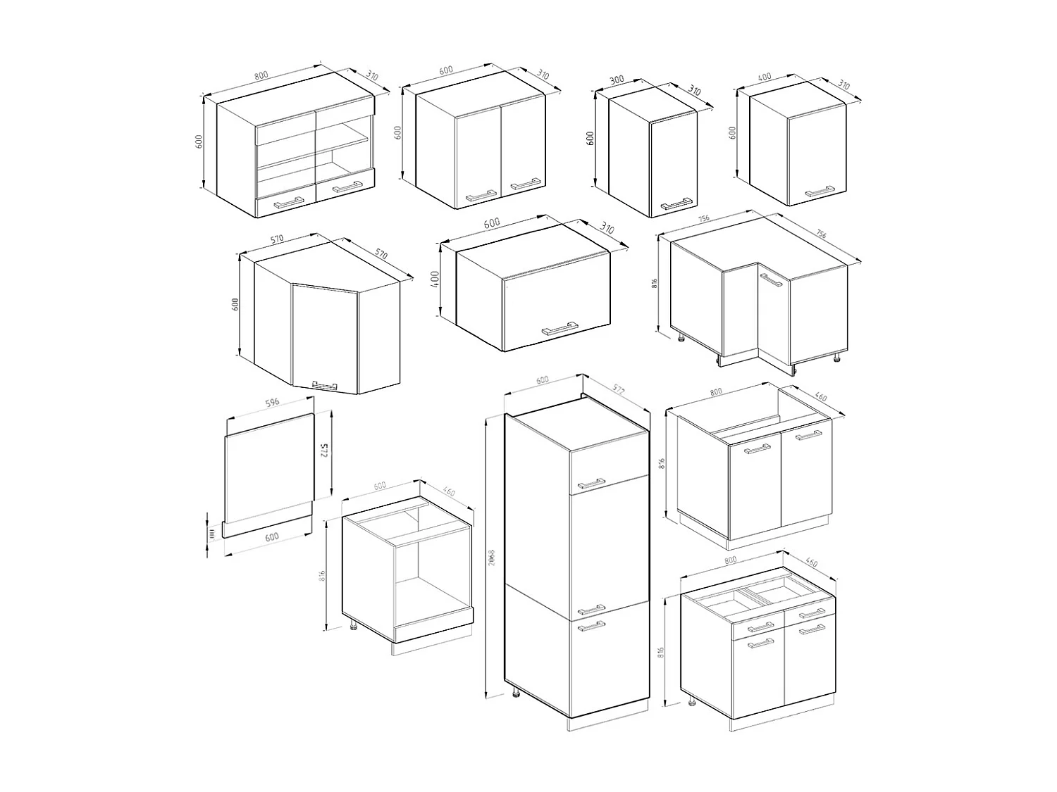 Cozinha de canto branco alto brilho/antracite 287x60x81.6 r-line
