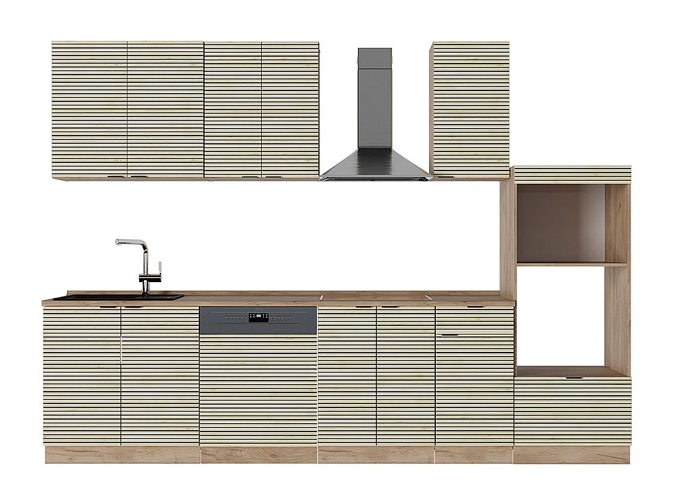 Mueble de cocina panel de roble/roble goldkraft 300x60x81.6 fame-line