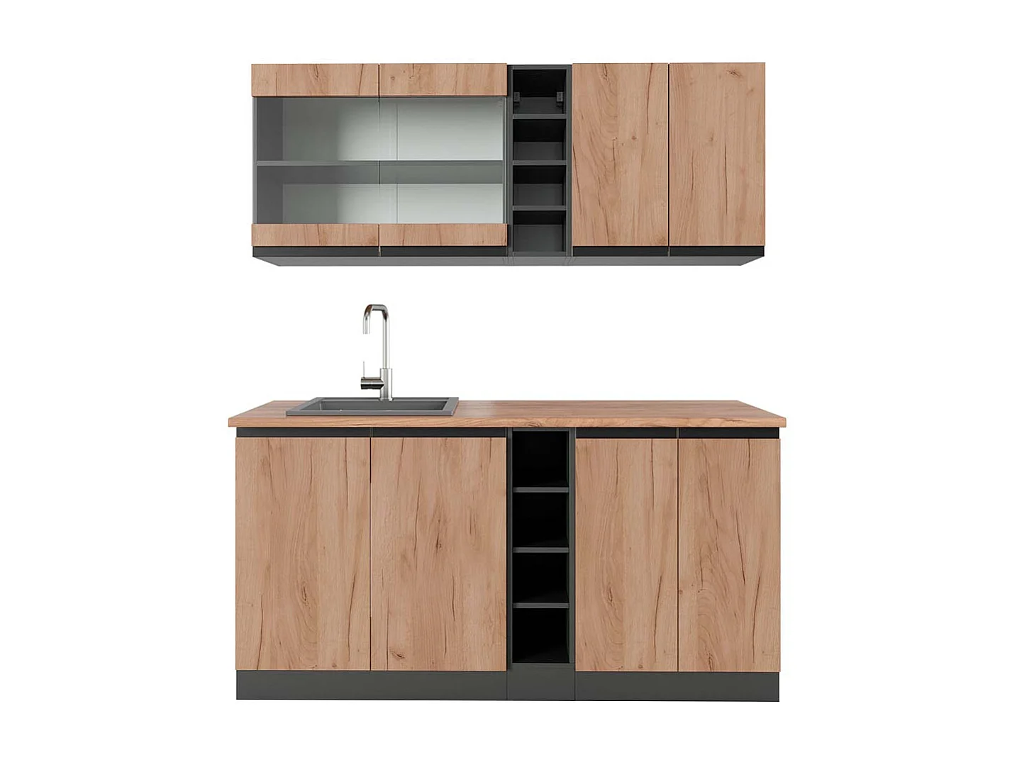 Cocina versátil oro power roble/antracita 160x60x81.6 r-line