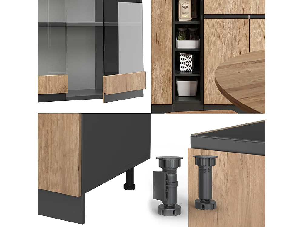 Cocina versátil oro power roble/antracita 160x60x81.6 r-line