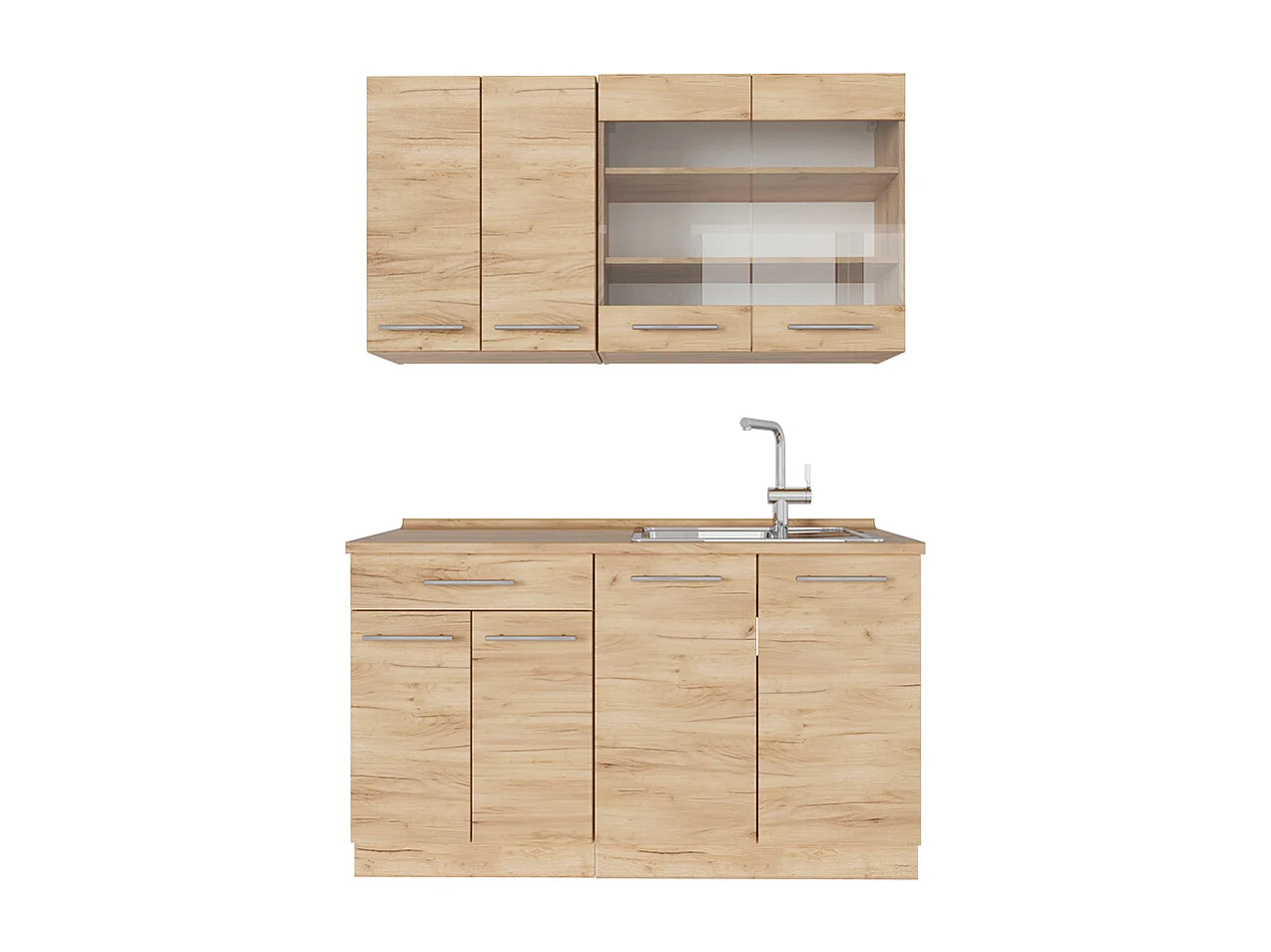 Cuisine chêne de force doré 140x46x81.6 fame-line