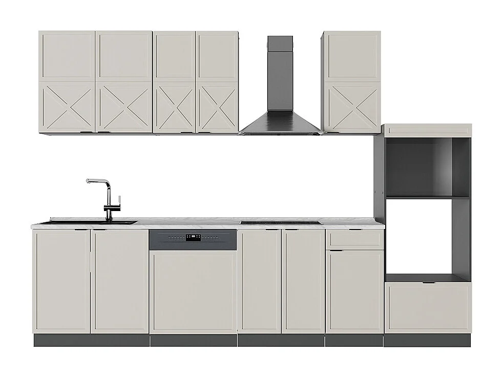 Cuisine grisbeige/anthracite 300x46x81.6 fame-line