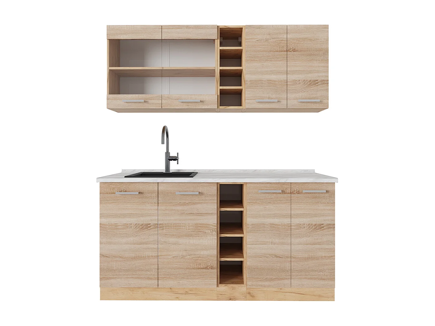 Cocina versátil roble sonoma/goldkraft 160x60x81.6 r-line