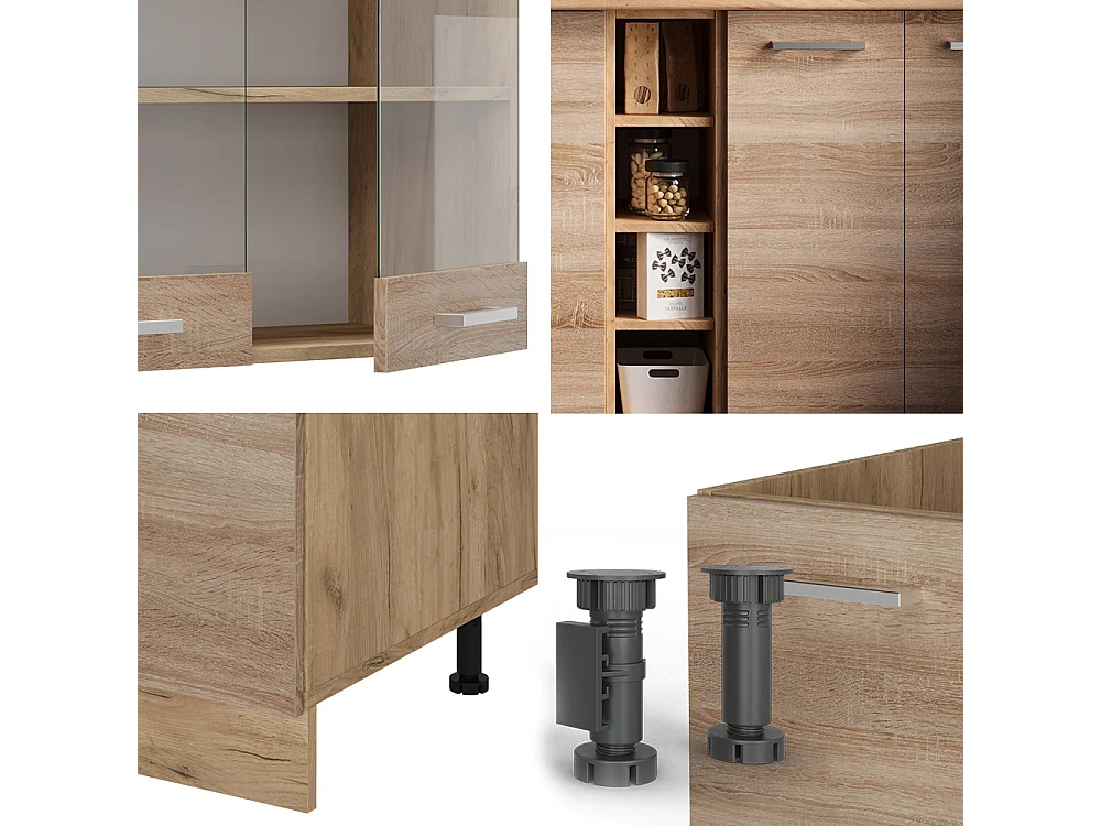 Cocina versátil roble sonoma/goldkraft 160x60x81.6 r-line