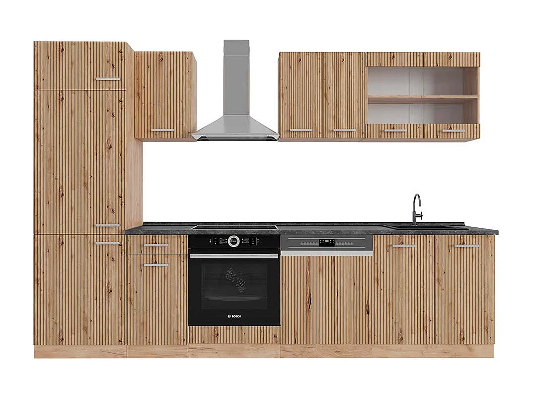 Küchenzeile artisan-eiche/goldkraft eiche 300x60x81.6 r-line