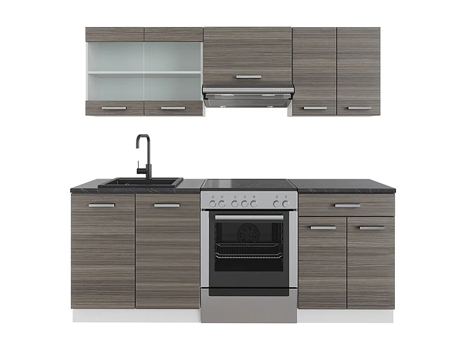 Cucina componibile grigio prezioso/bianco 200x60x81.6 r-line