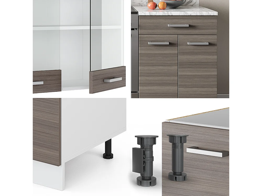 Cucina componibile grigio prezioso/bianco 200x60x81.6 r-line