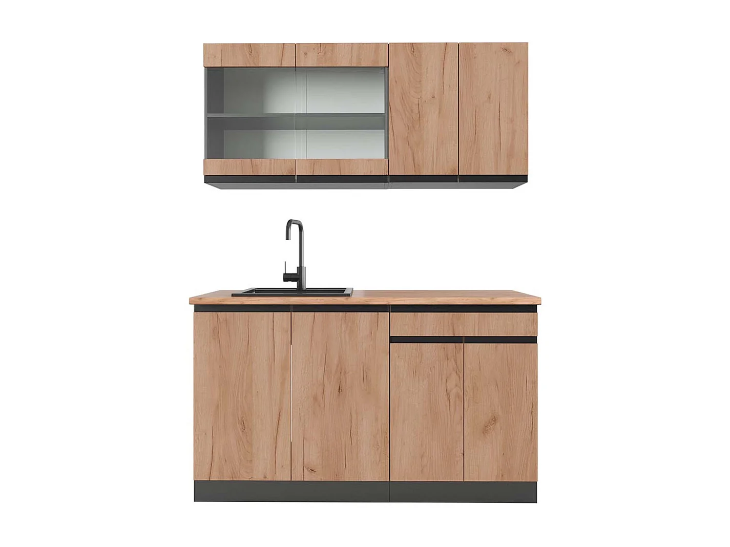 Cuisine chêne doré/anthracite 140x60x81.6 r-line