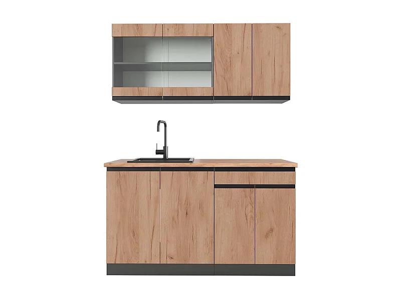 Cuisine chêne doré/anthracite 140x60x81.6 r-line