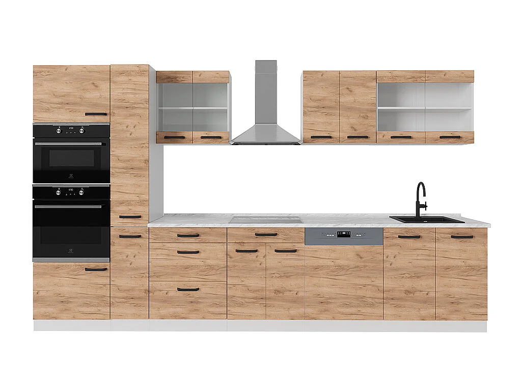 Mobile da cucina quercia dorata/bianco 350x60x81.6 r-line