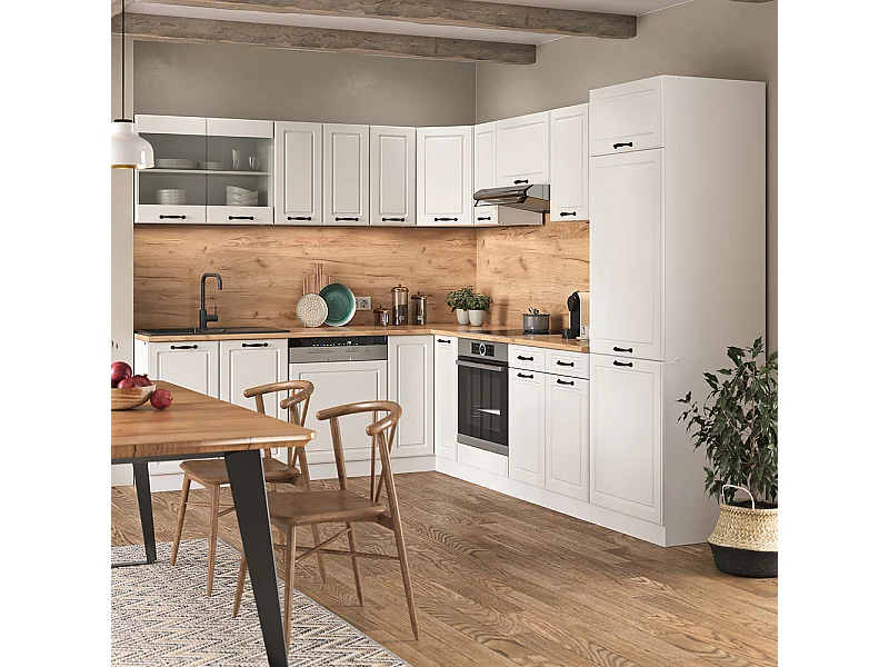 Eckküche weiß landhaus/weiß 287x60x81.6 r-line