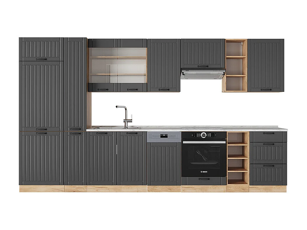 Cuisine gris foncé 355x60x81.6 fame-line