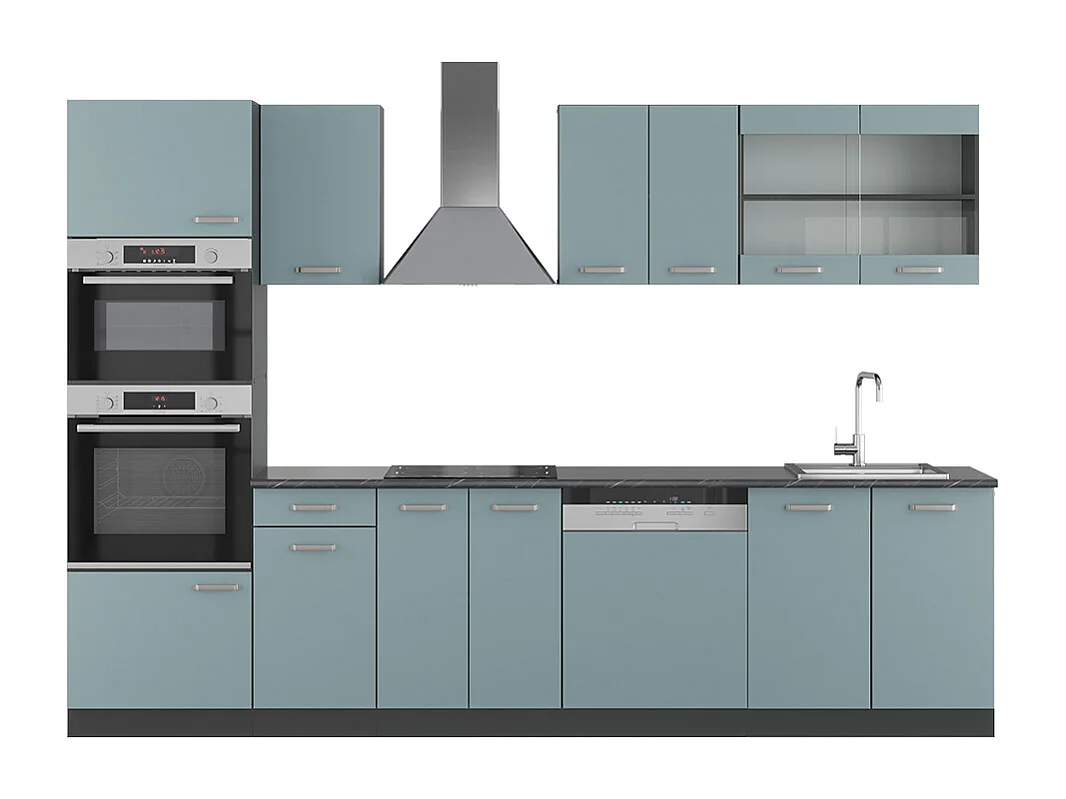 Cucina componibile blu-grigio/antracite 300x60x81.6 r-line