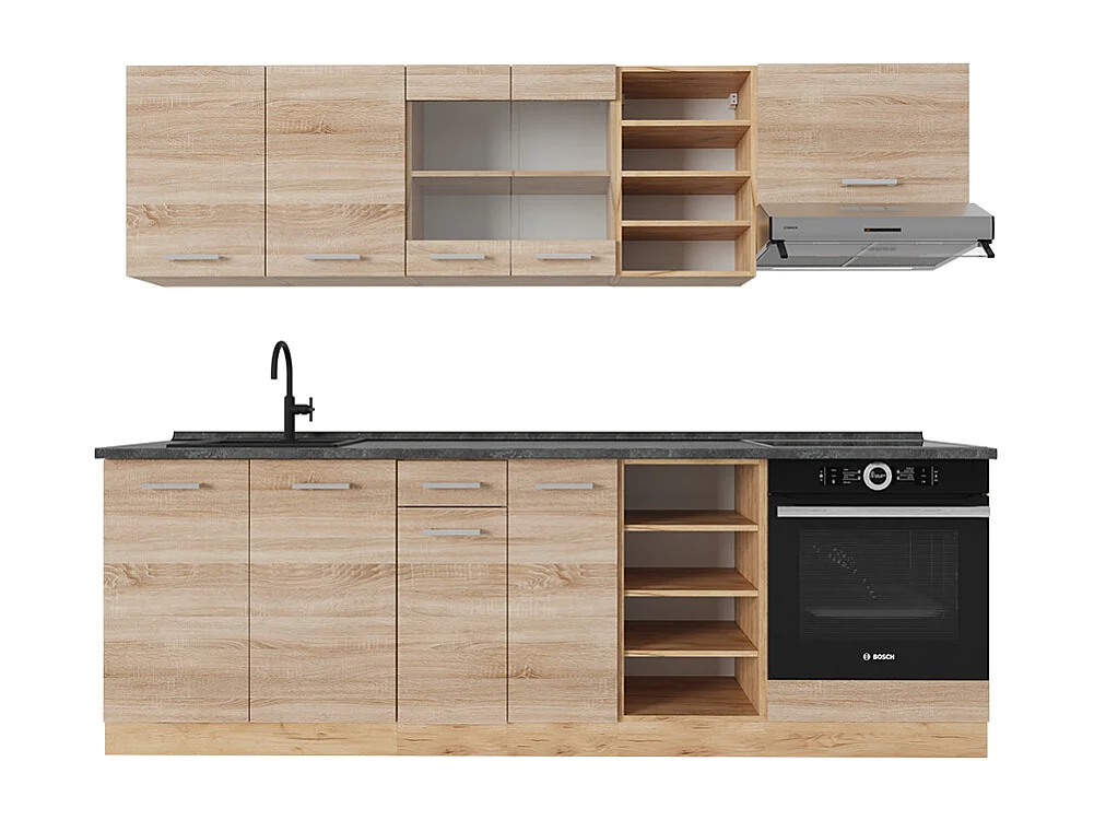 Mueble de cocina roble sonoma/goldkraft 240x60x81.6 r-line